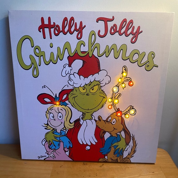 2021 Dr. Seuss holly jolly Christmas The Grinch wall art - Picture 3 of 11